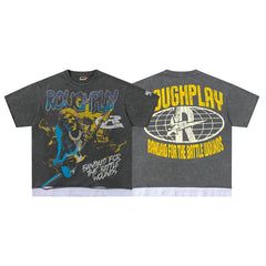 Roughplay Rock Guitarist Vintage Oversized T‑Shirt