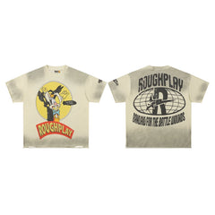 Roughplay Vintage Cartoon Rabbit Oversized T‑Shirt