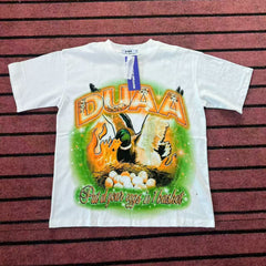 DUAA Duck Eggs Vintage Graphic Oversized T‑Shirt