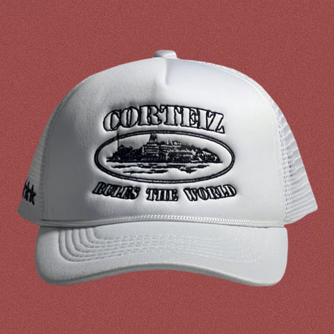 Cortiez Classic Oval Ship Logo Trucker Hat - White