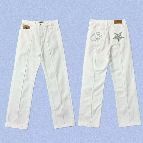 Corteiz Heavyweight Denim Pants White