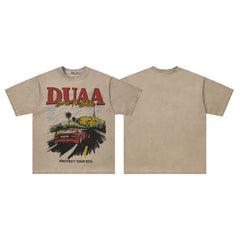 DUAA Los Angeles Sports Car Vintage Oversized T‑Shirt