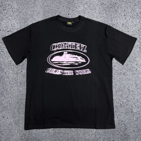 Corteiz Cruise Ship Rules The World T-Shirt – Black/Pink