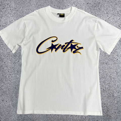 Classic Star-Logo Graphic Tee - White & Navy Streetwear T-Shirt