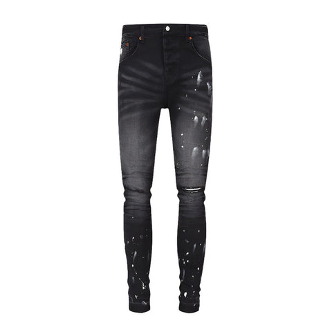 Purple Jeans Designer Jeans Mens Denim Embroidered Pants Fashion Hole Pants Hip Hop Distress Pants Best Seller Latest Version 9039