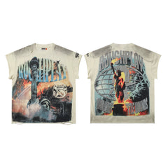 Roughplay Statue Of Liberty Vintage Oversized T‑Shirt