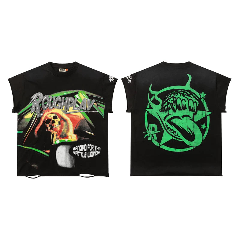 Roughplay Driving Skull Vintage Oversized T‑Shirt