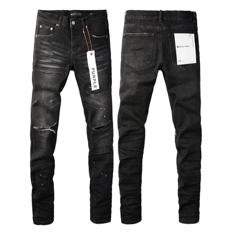 Purple Jeans Black New Mens Personality Fashion Ripped Jeans 9035