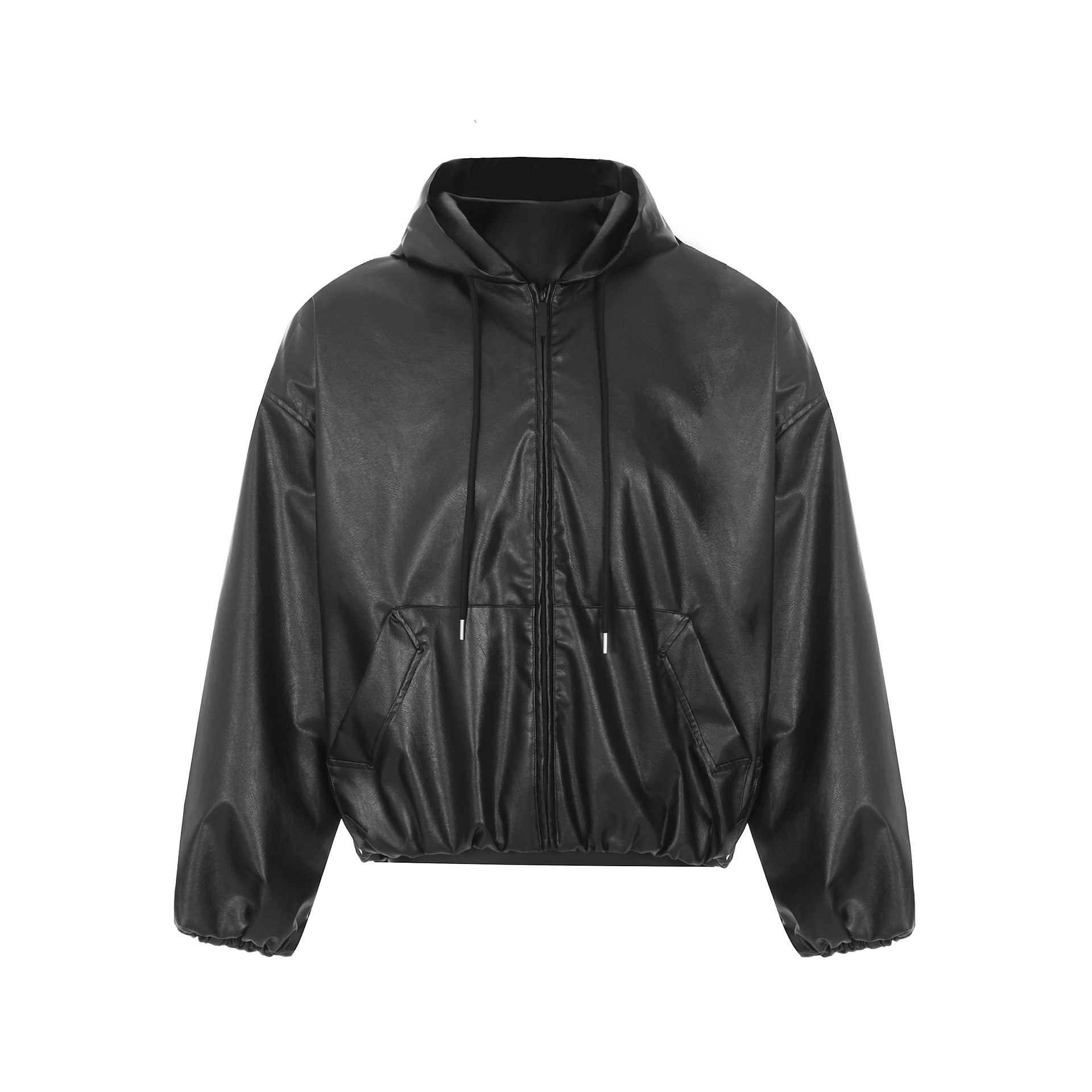 American Retro Vibe Heavy Industry Hooded Leather Coat