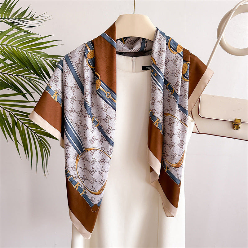 Womens Floral Color-Block Sun-Protective ShawlHijab