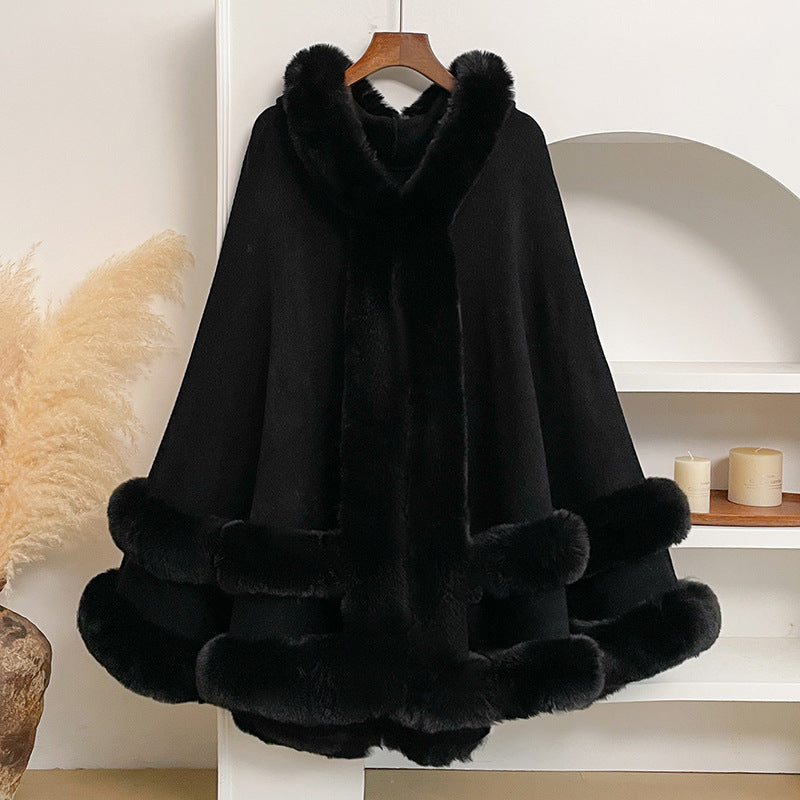 Knitted Cardigan Shawl Cape Coat
