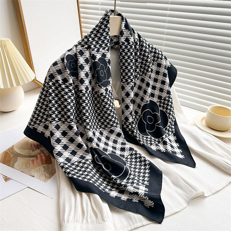 Womens Floral Color-Block Sun-Protective ShawlHijab