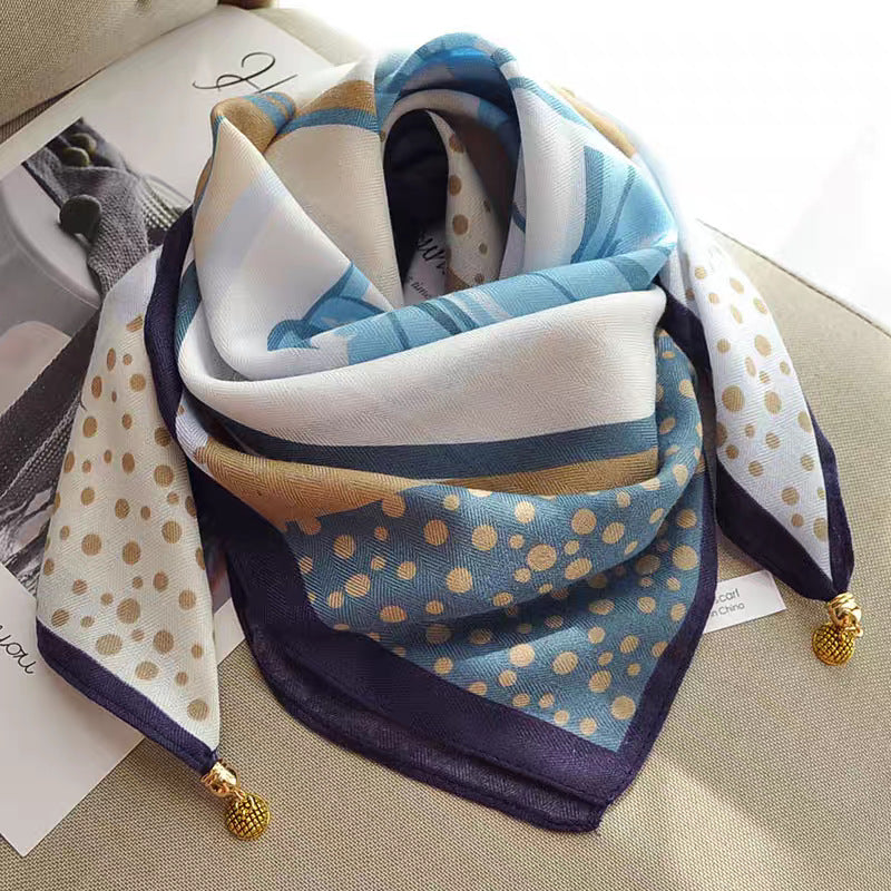 Thermal Square Scarf With Magnetic Clasp Triangular Silk Scarf Cotton Neck Warmer For Women