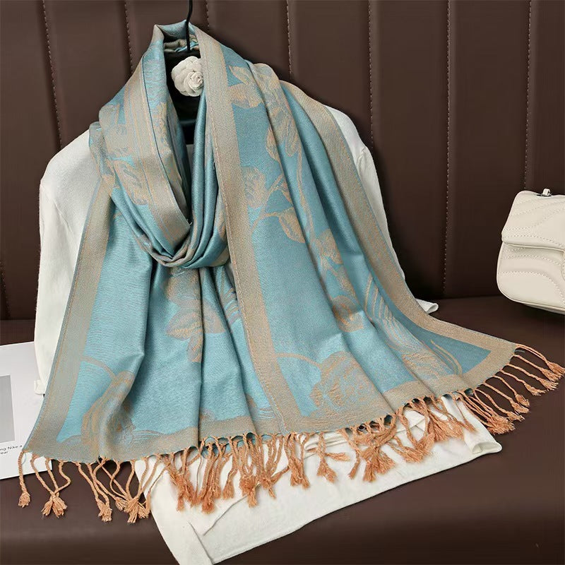 Womens AutumnWinter Faux Cashmere Shawl Cozy Wrap Scarf For Warmth