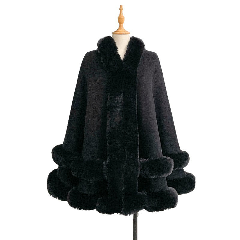Knitted Cardigan Shawl Cape Coat