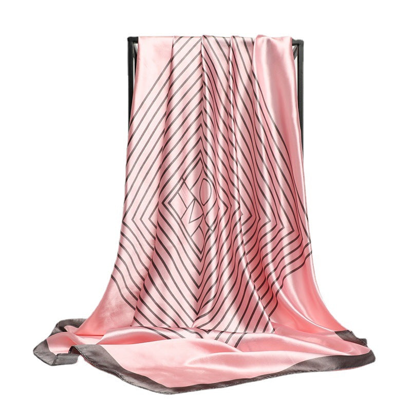 Nordic-striped Silk Scarf Same Style As The Influencers