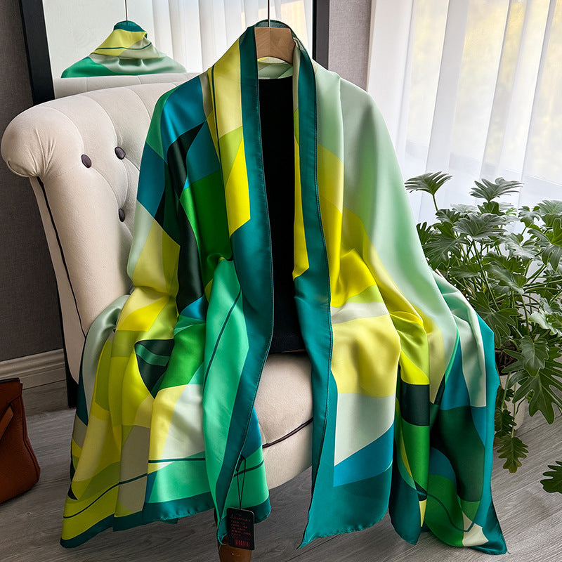 New Silk-look Scarflong Style For Vacation And Sun Protection