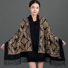 Crown-embroidered Scarf A Versatile Winter And Springfall Accessory In Korean Style