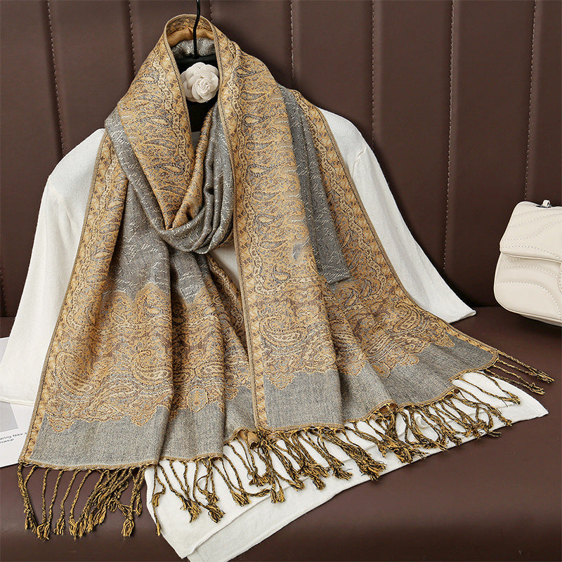Womens AutumnWinter Faux Cashmere Shawl Cozy Wrap Scarf For Warmth
