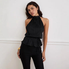 Women's Backless Strappy Halter Tank Top