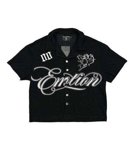 Mixed Emotions Signature Button Up Tee Black